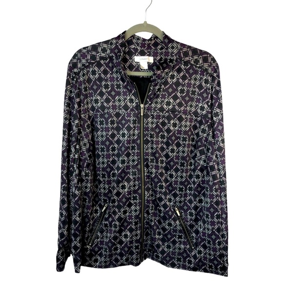 CJ Banks Women’s Jacket Bomber? Zipper Pockets Lined Soft Comfy Silky - Picture 1 of 11